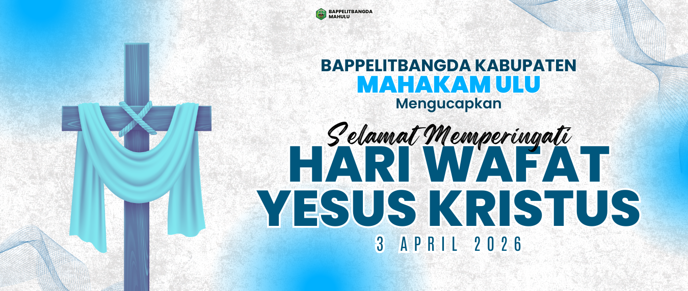 Landscape of Mahakam Ulu with mountains, river, and lush green forest under blue sky